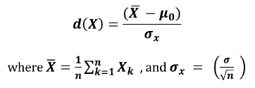 Standard score distance function