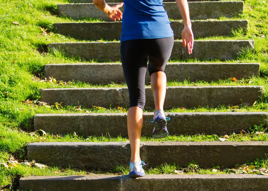 Running up stairs