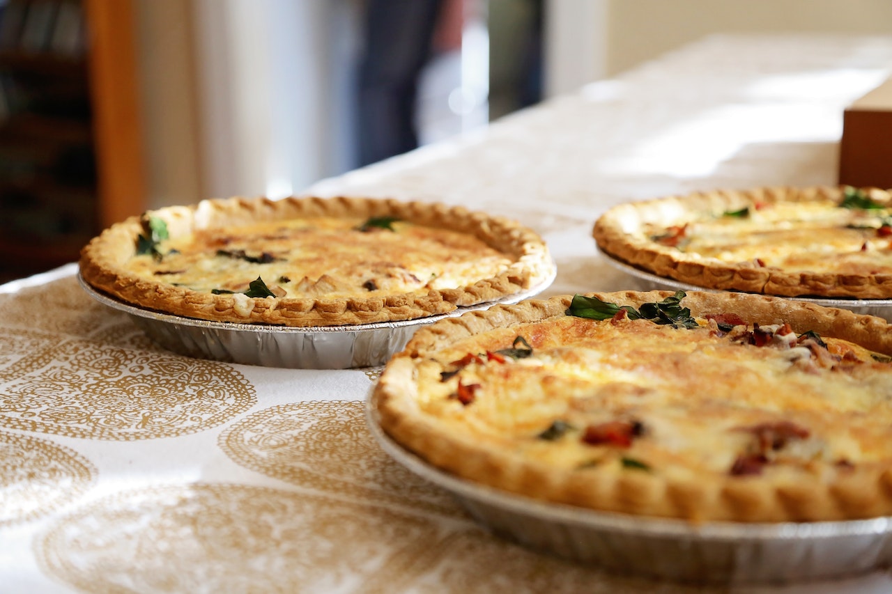 Three pies on a table