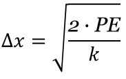 change in length via potential energy