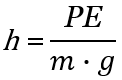 height via potential energy