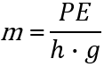 mass via potential energy