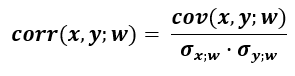 weighted correlation coefficient